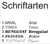 Schriftarten